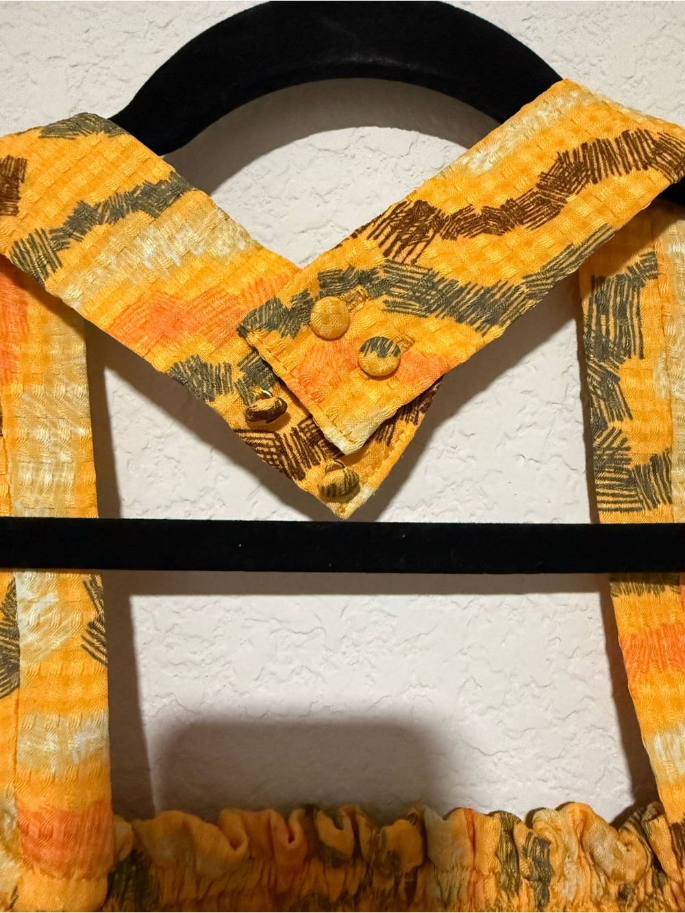 Sam Edelman Yellow Marble-Print Halter Midi Dress - Picture 7 of 8